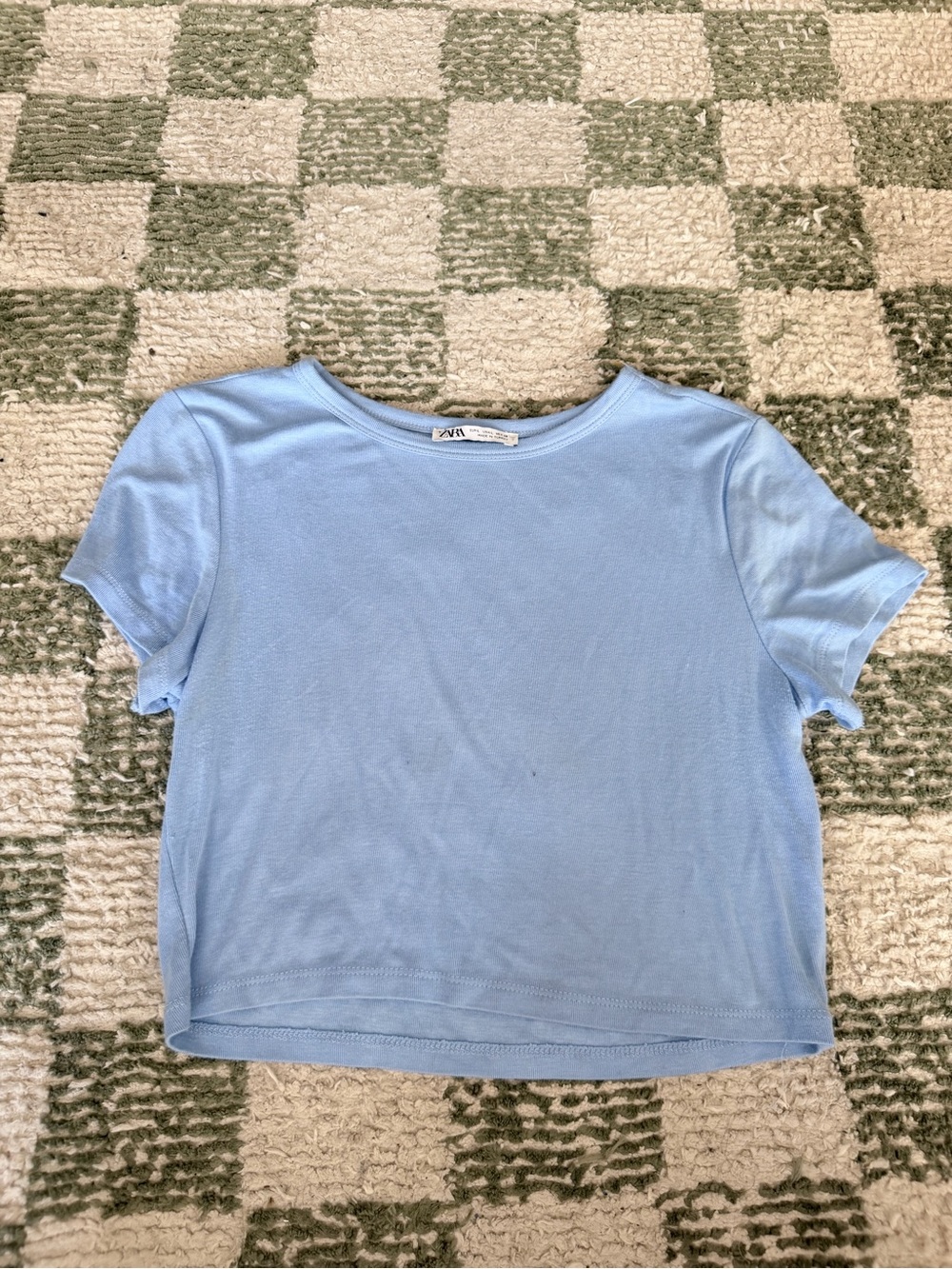 Zara Light Blue Short Sleeve Crewneck Tee